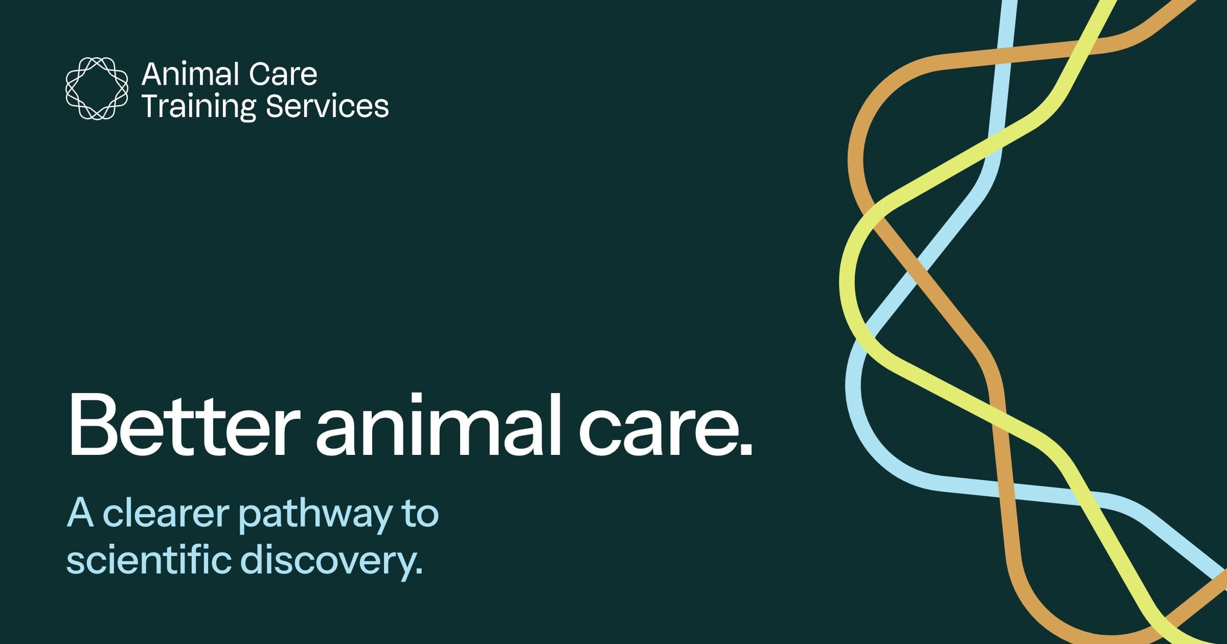 ACTS share artwork on Deep Teal: Better animal care, beside the woven strand mark