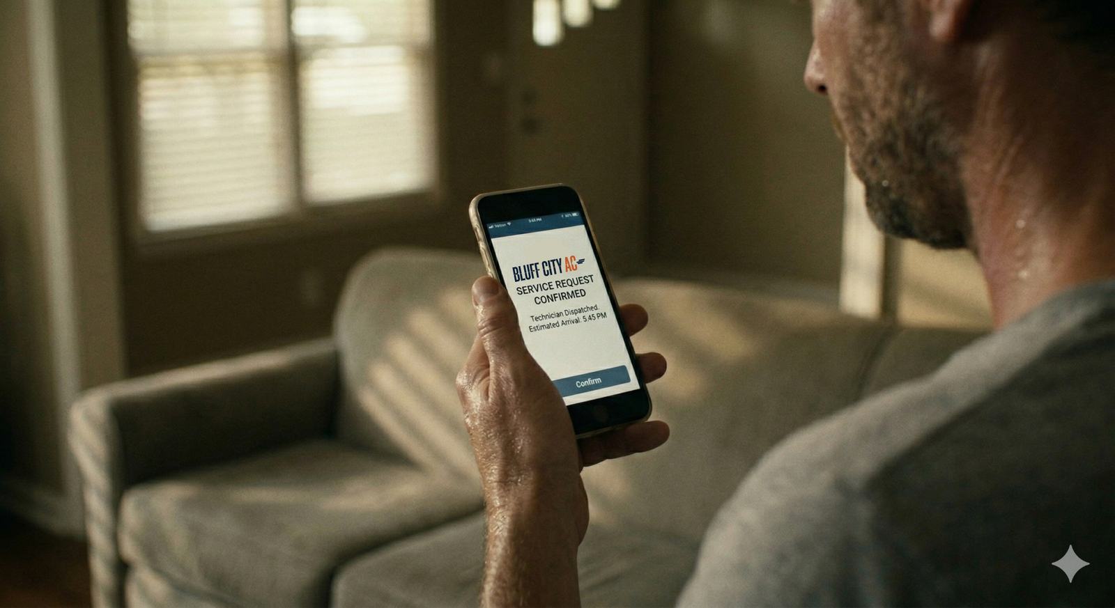 Service request confirmed on phone