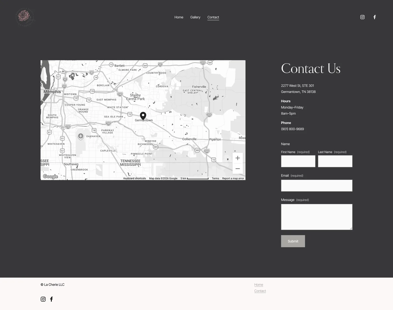 La Chérie inquiry page before the rebuild