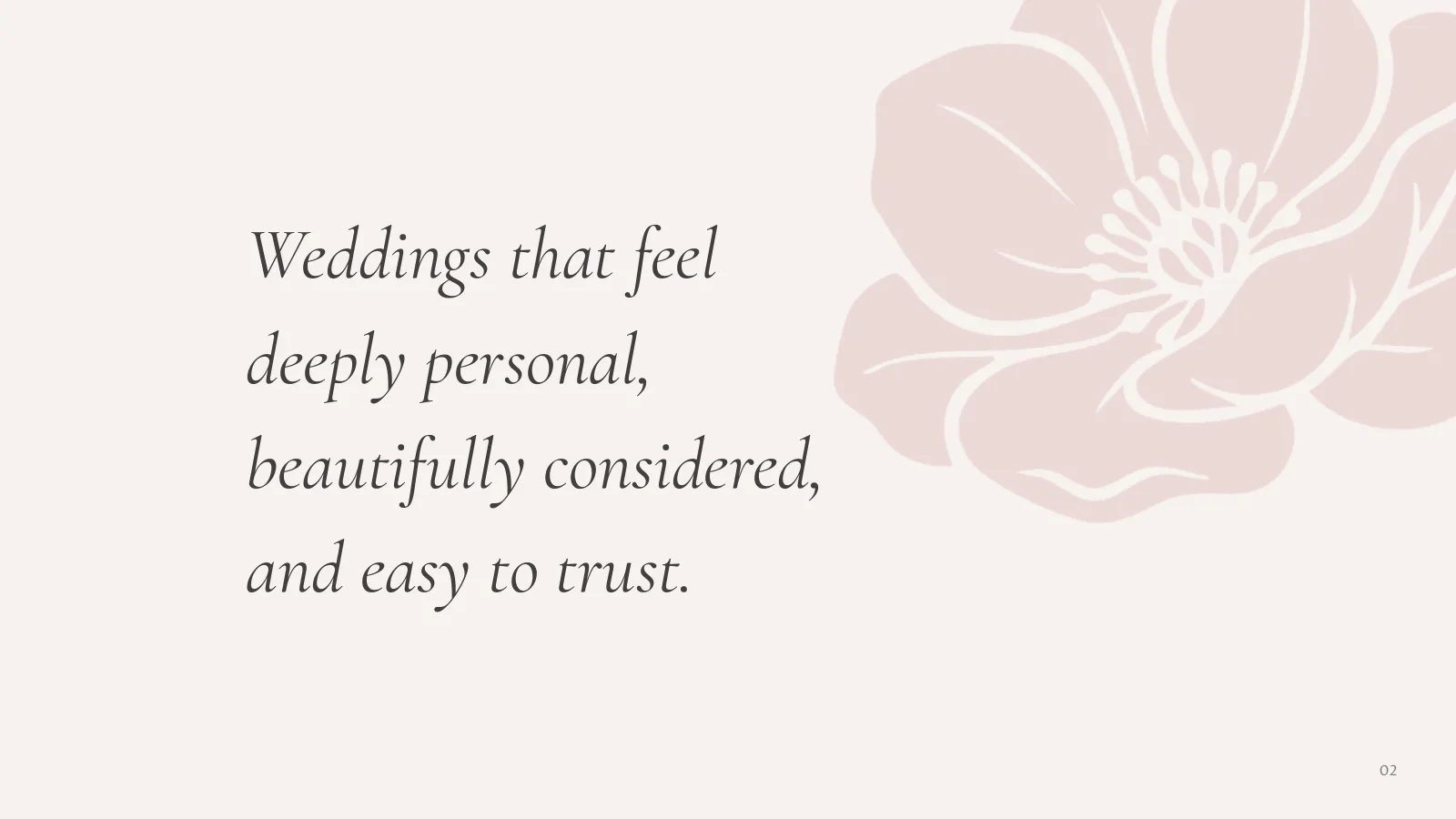 La Chérie positioning: weddings that feel deeply personal, beautifully considered, and easy to trust