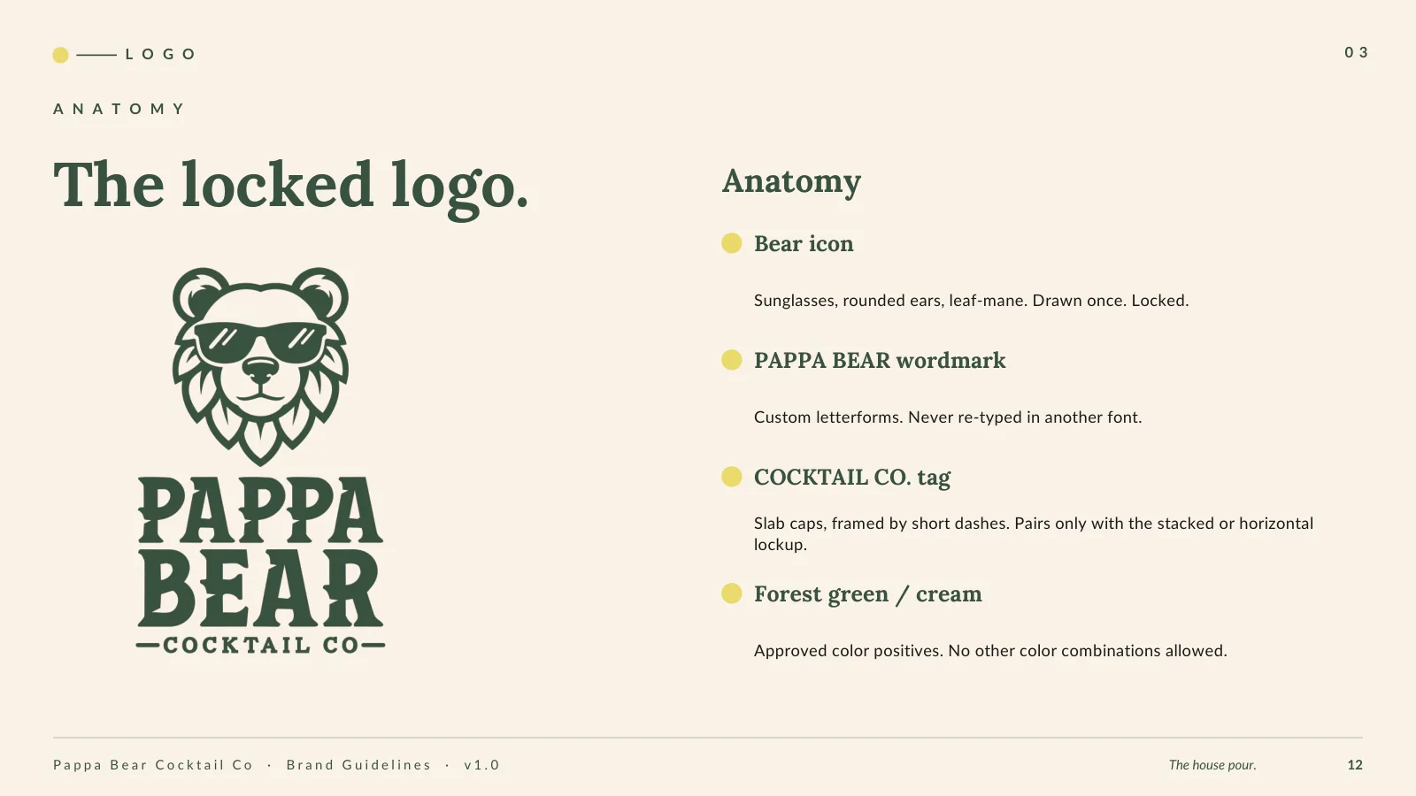The locked Pappa Bear mark: bear, sunglasses, wordmark