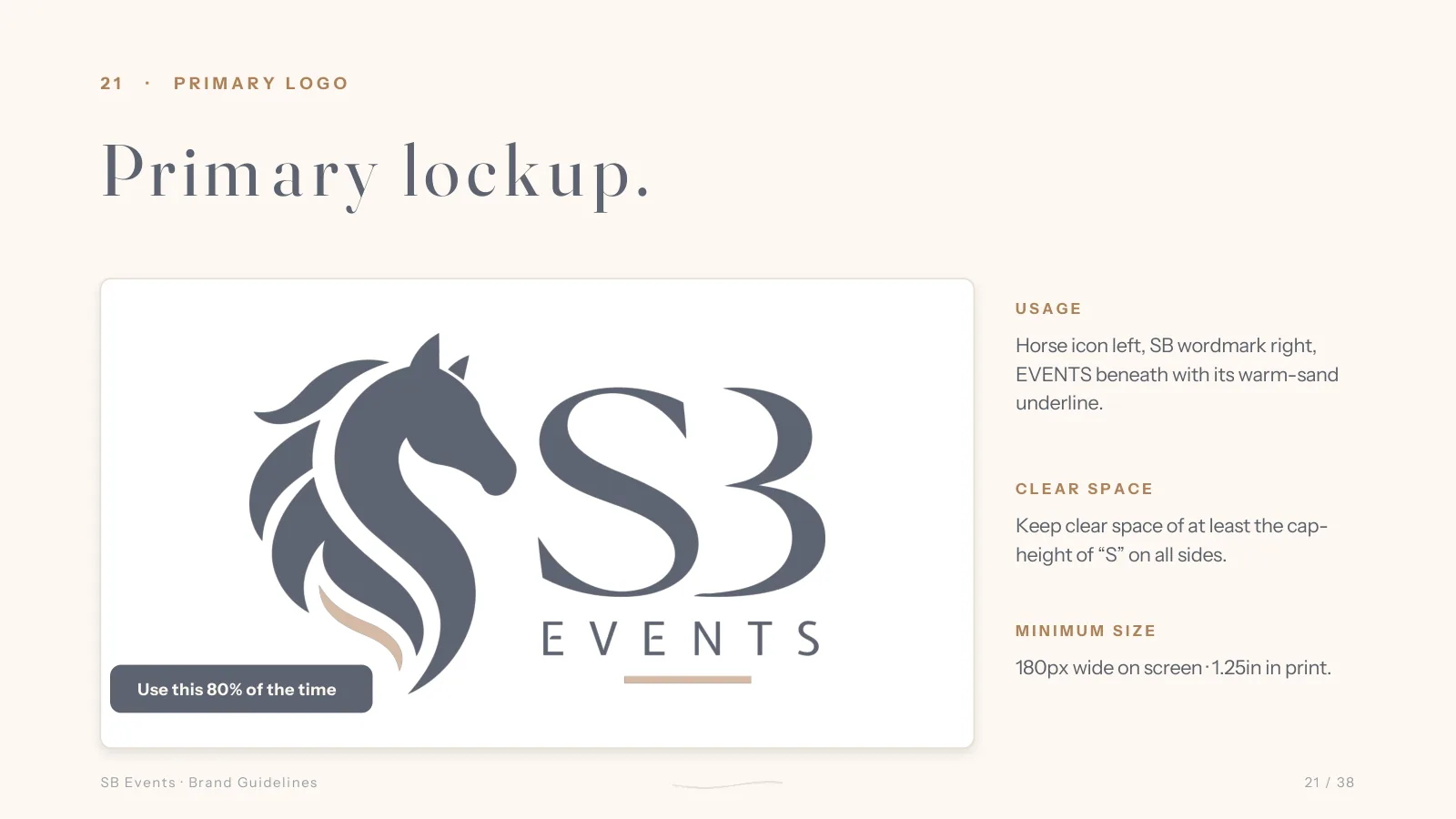 The primary SB Events logo lockup